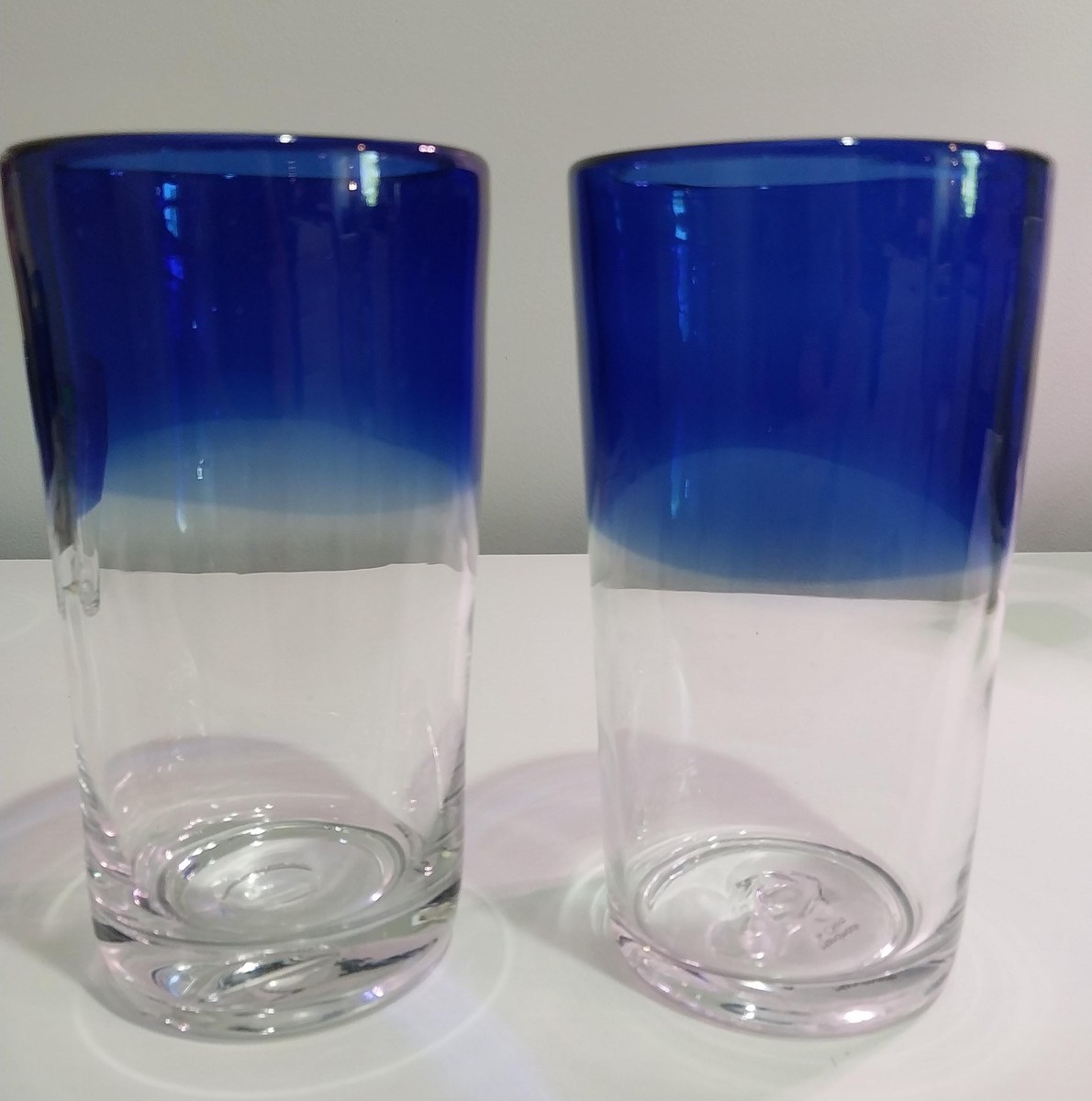 Vintage Cobalt Blue Rim Tumblers Set of 4, view 2