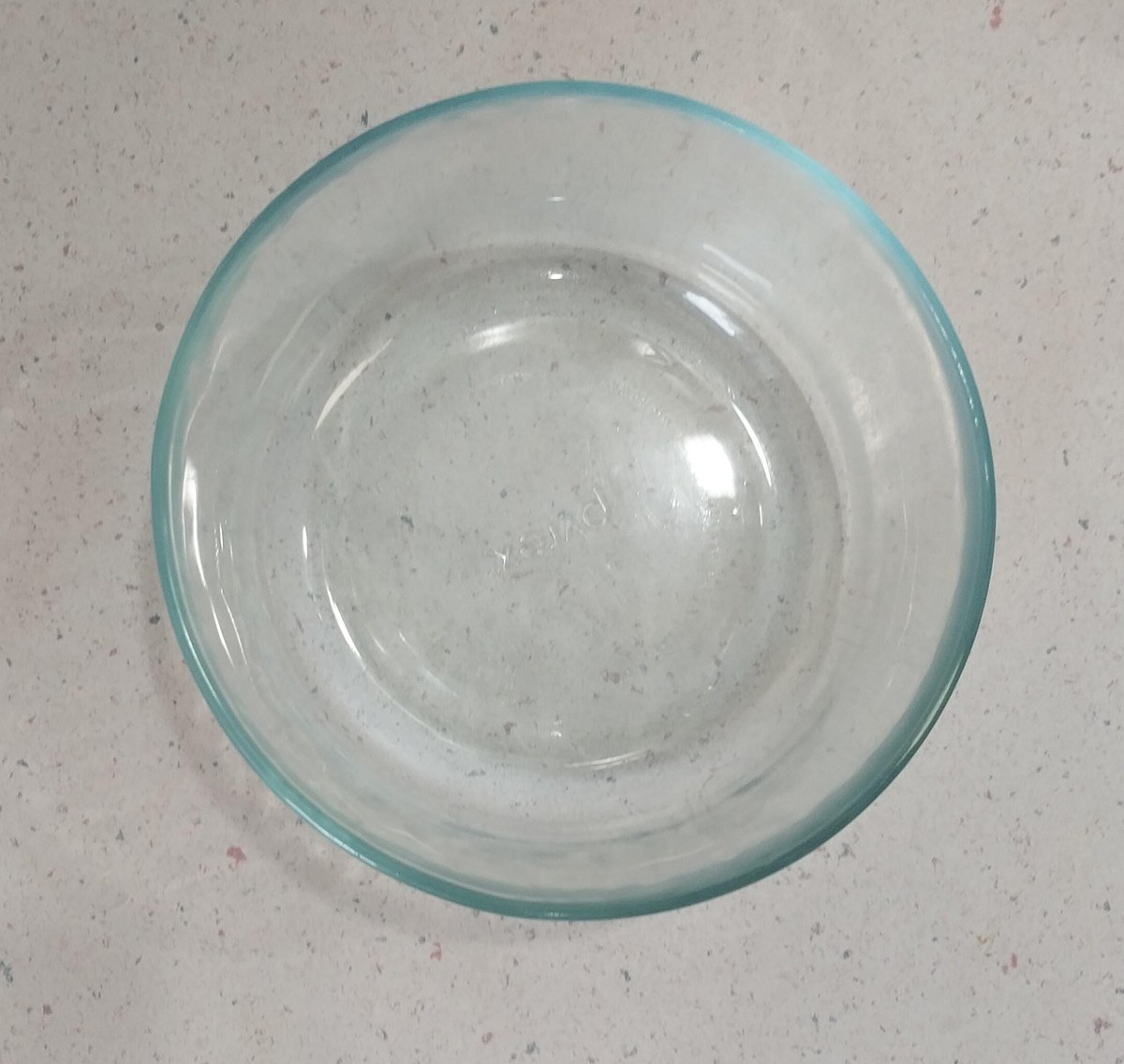 Vintage Pyrex Mixing Bowl Set: Clear Blue Green Glass, MCM Kitchenware, view 4