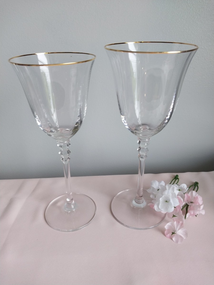 Mikasa Sonata Gold Wine Glasses (Set of 4) - Handblown Crystal Barware, view 5