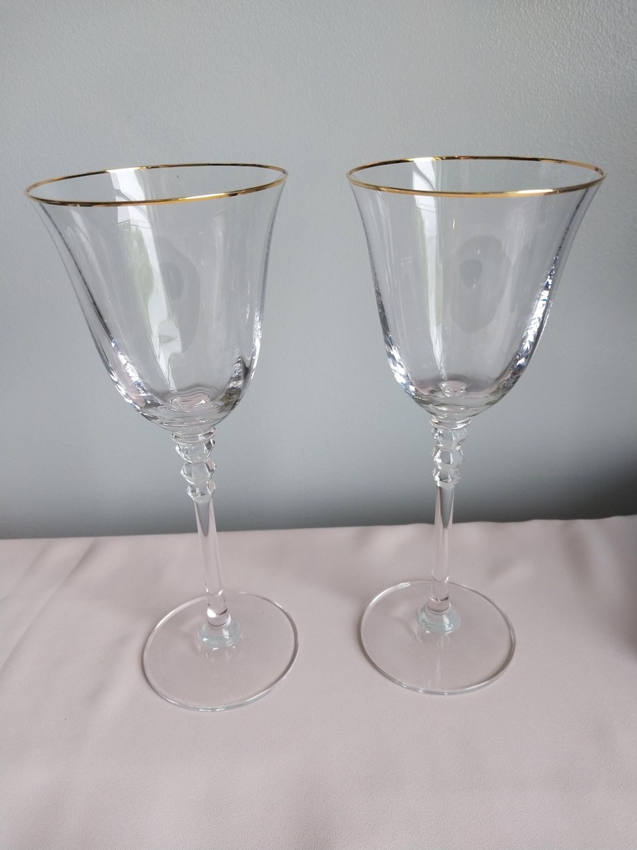 Mikasa Sonata Gold Wine Glasses (Set of 4) - Handblown Crystal Barware, view 9