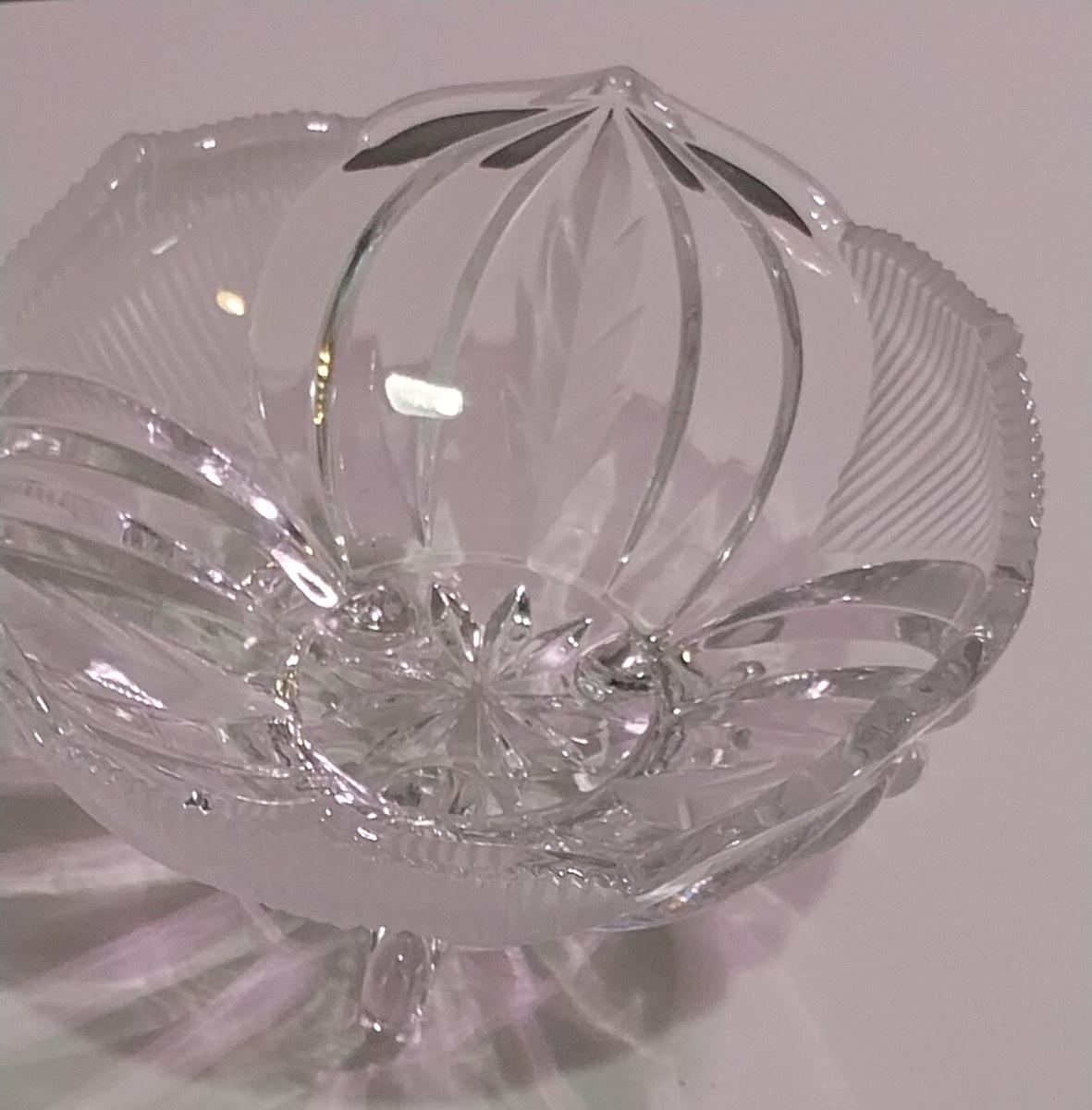 Vintage Beyer Bleikristall Lead Crystal Candy Dish: Frosted Novelette, West Germany, view 3