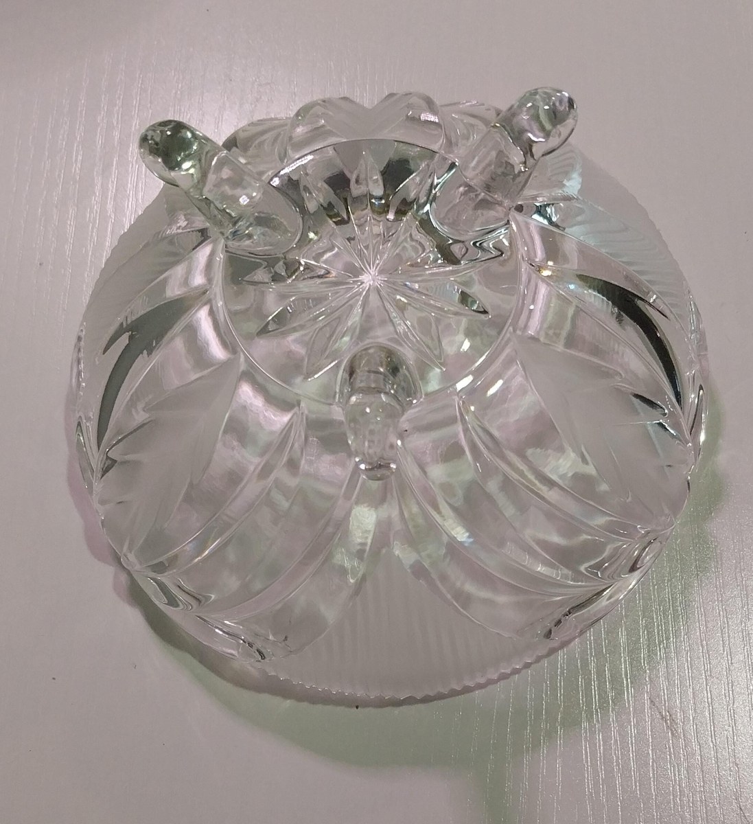 Vintage Beyer Bleikristall Lead Crystal Candy Dish: Frosted Novelette, West Germany, view 4