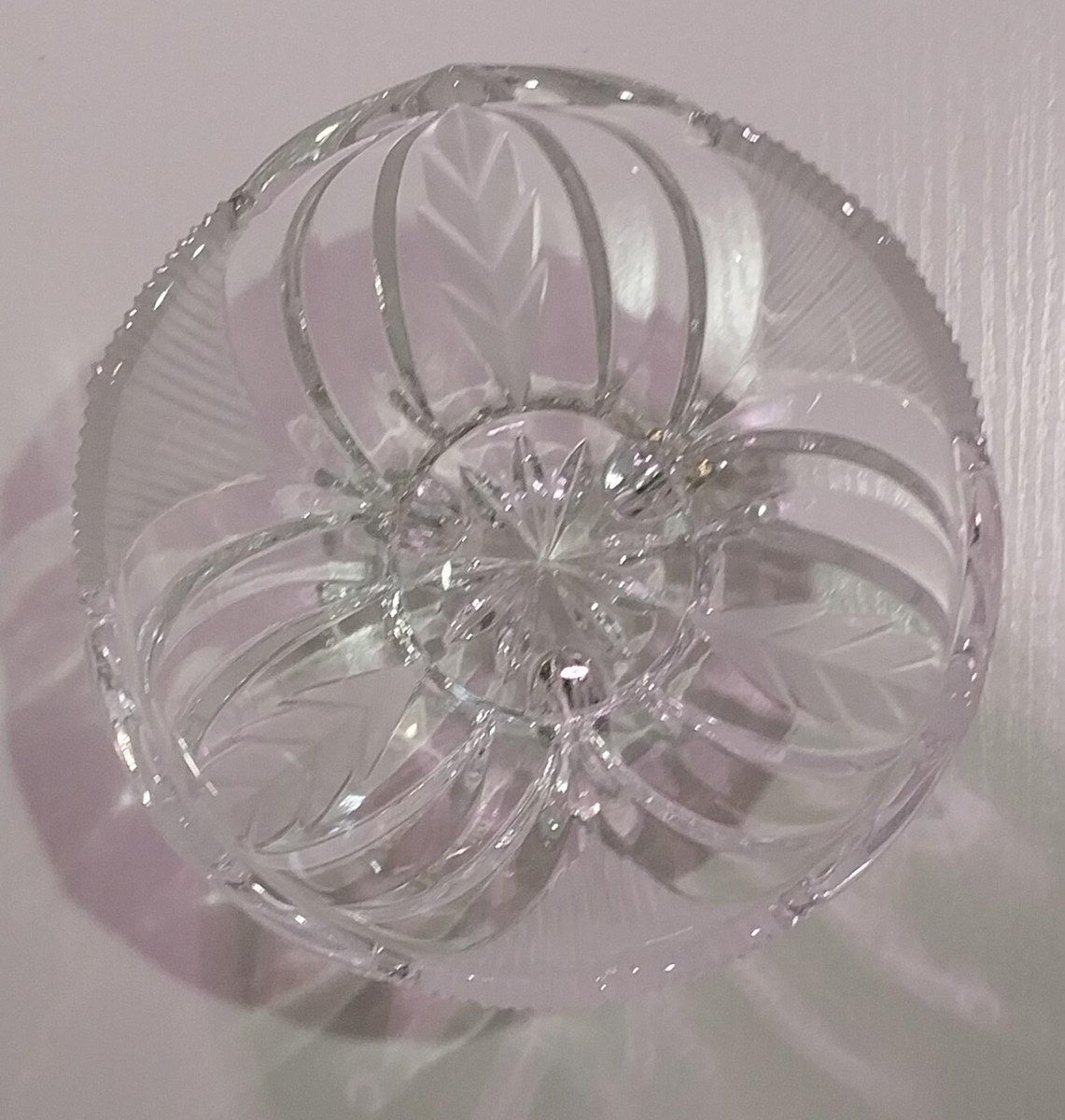 Vintage Beyer Bleikristall Lead Crystal Candy Dish: Frosted Novelette, West Germany, view 6