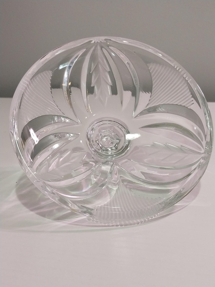 Vintage Beyer Bleikristall Lead Crystal Candy Dish: Frosted Novelette, West Germany, view 8
