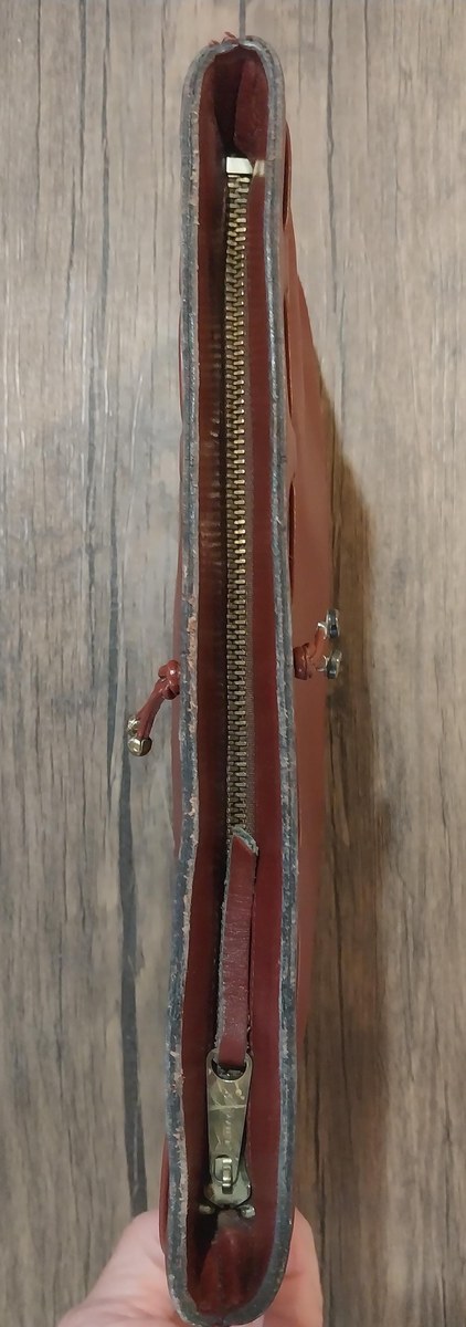 Vintage Etienne Aigner Oxblood Leather Clutch: Handmade 60s German Luxury, view 6