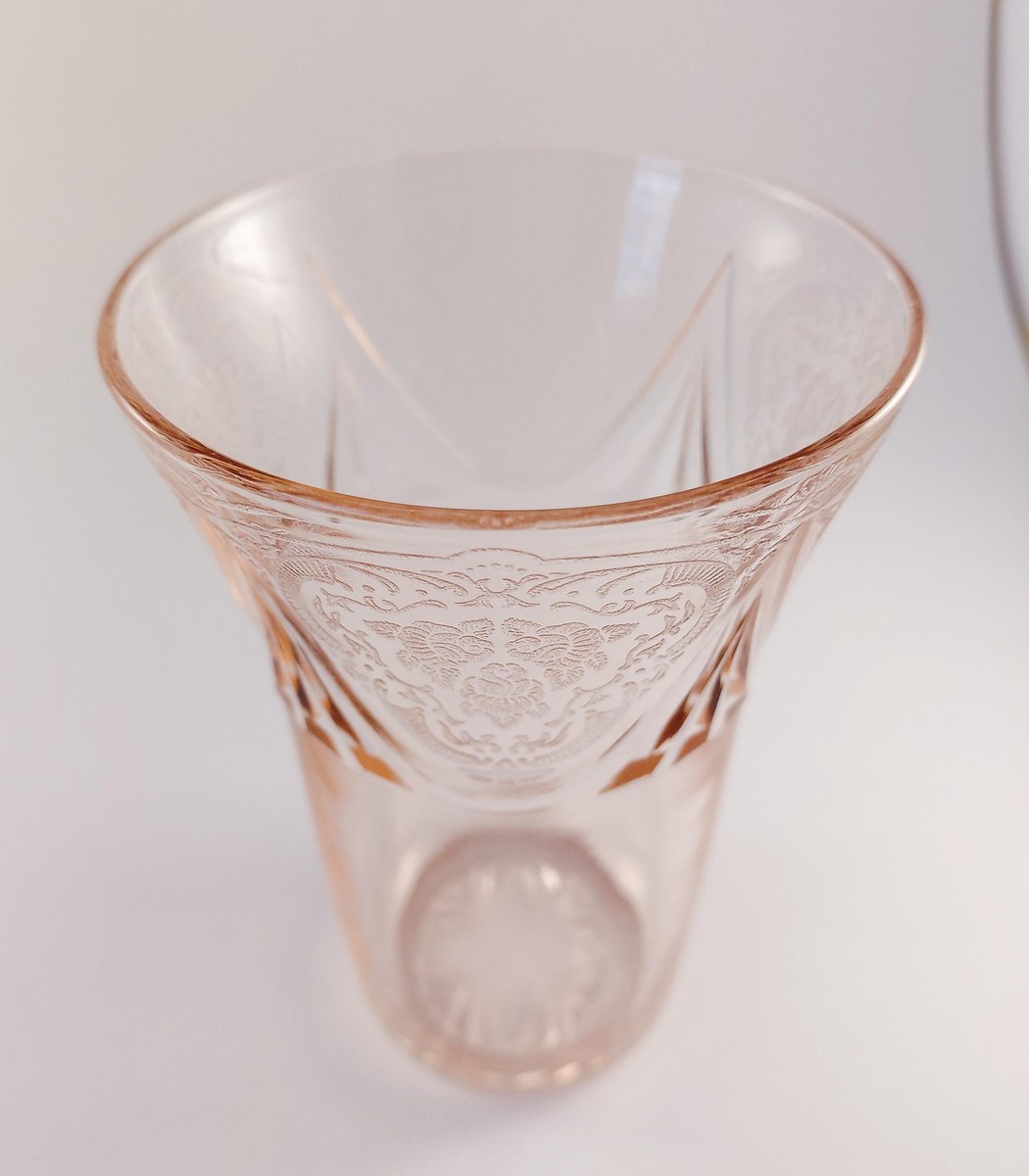 Hazel Atlas Royal Lace Pink Depression Glass Tumblers Set of 4 Rare 12 oz Iced Tea Glasses 1934-1941, view 18