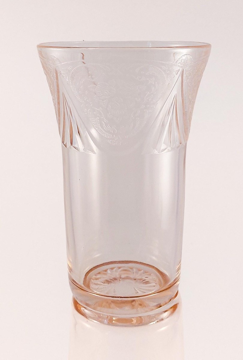 Hazel Atlas Royal Lace Pink Depression Glass Tumblers Set of 4 Rare 12 oz Iced Tea Glasses 1934-1941, view 3