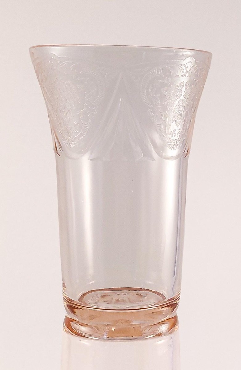 Hazel Atlas Royal Lace Pink Depression Glass Tumblers Set of 4 Rare 12 oz Iced Tea Glasses 1934-1941, view 4