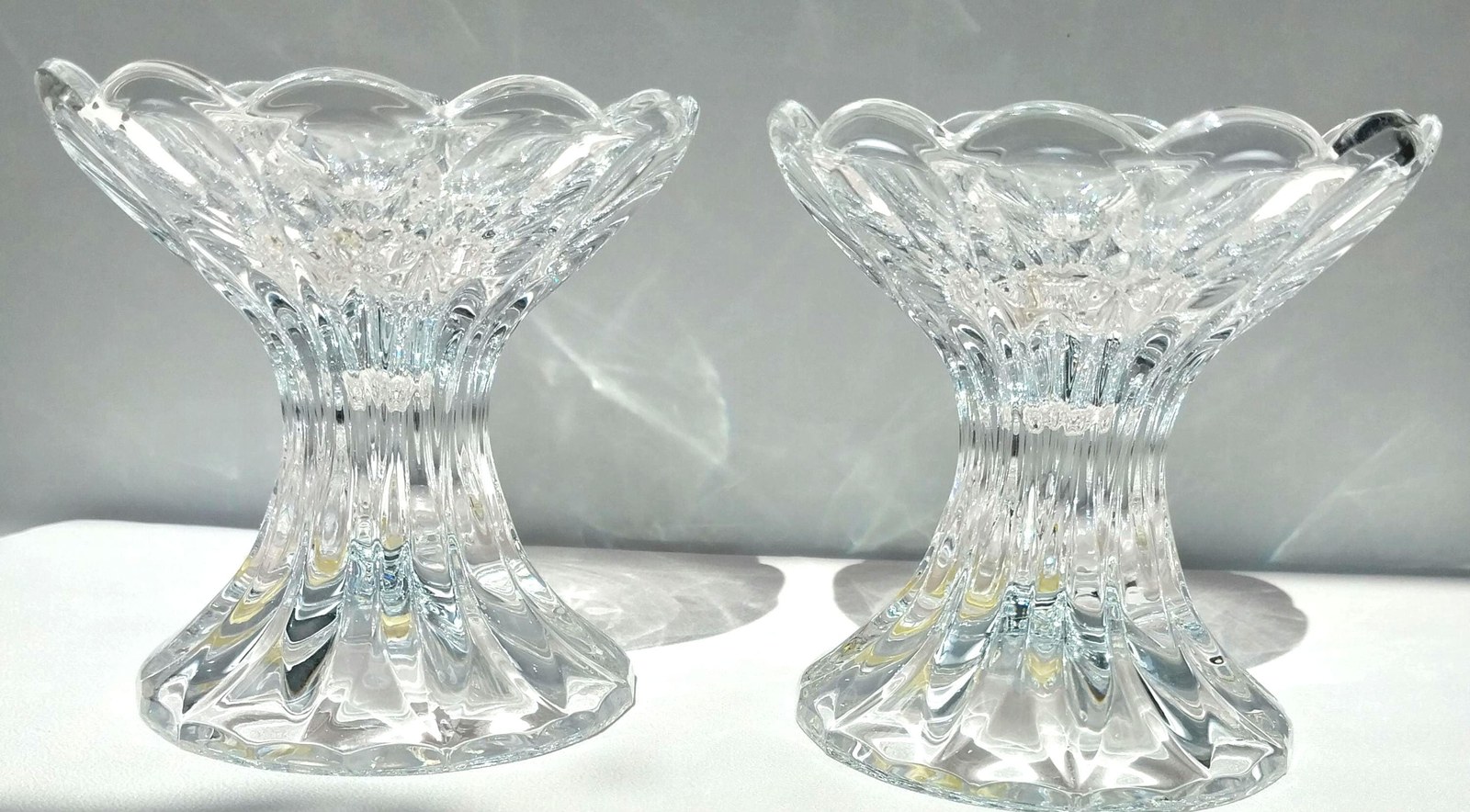 Vintage Gorham Kingsbury Crystal Candlesticks Pair | Full Lead Crystal Candle Holders | Elegant Table Decor | West Germany Crystal