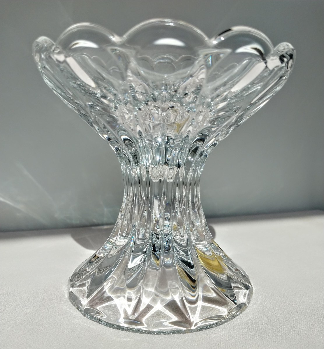 Vintage Gorham Kingsbury Crystal Candlesticks Pair | Full Lead Crystal Candle Holders | Elegant Table Decor | West Germany Crystal, view 4