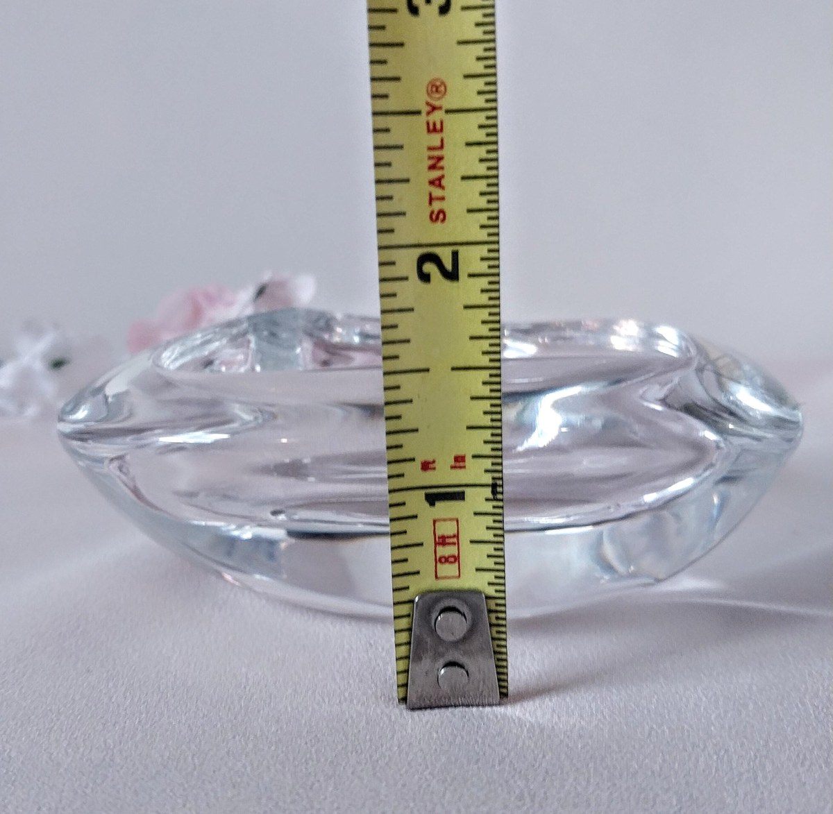 Vintage Orrefors Crystal Heart Dish: Signed Swedish Glass Paperweight, view 5
