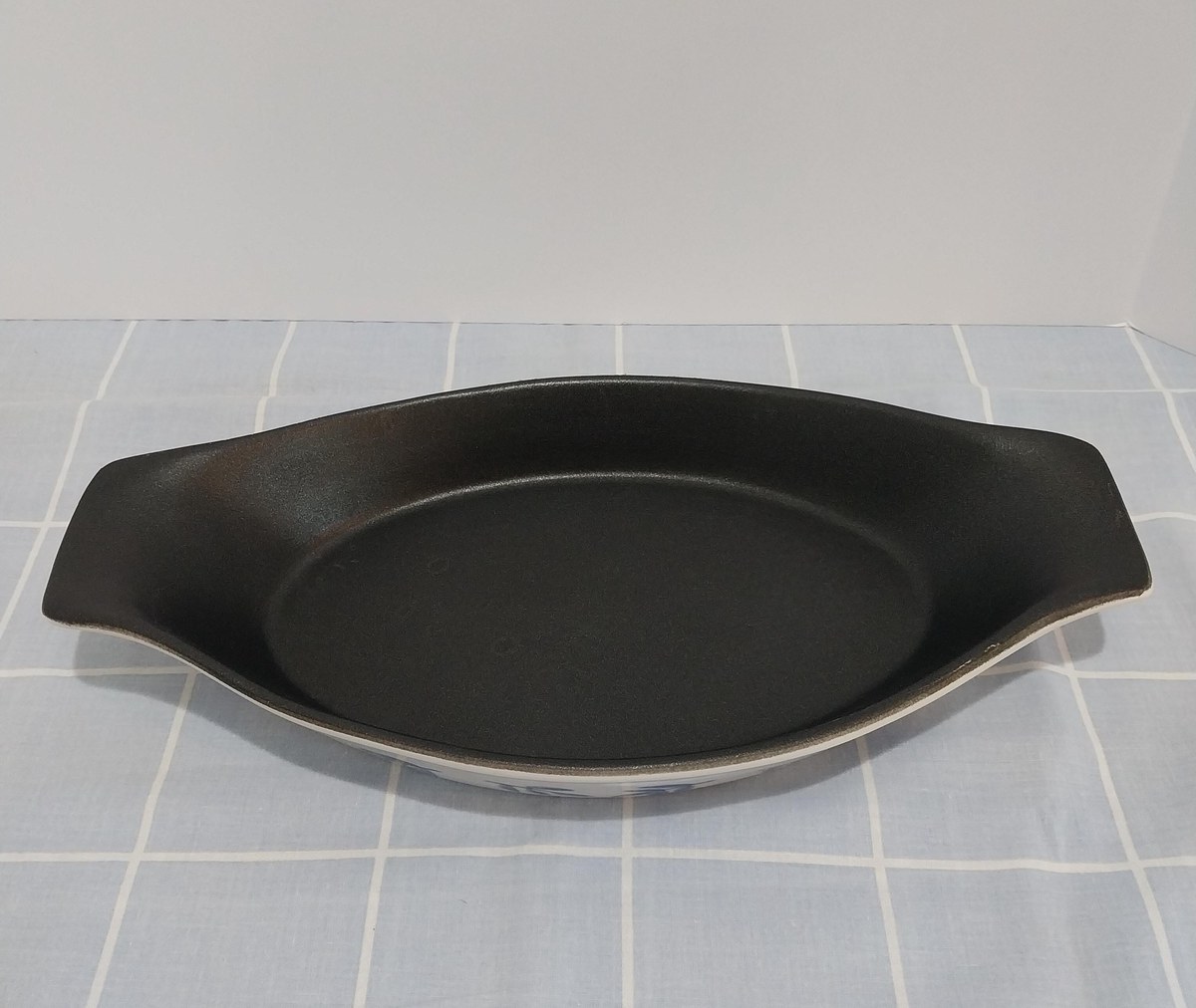 Blue Leaf Stoneware Casserole Dish: Tabletops Unlimited Over & Over Pattern, view 5