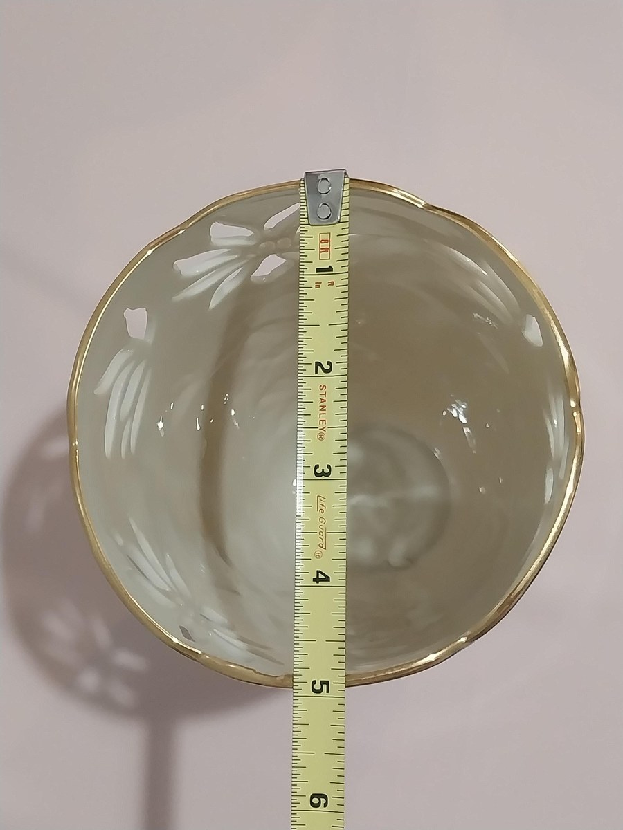 Vintage Lenox Westbury Vase: Bone China with Gilt Floral Rim, view 5