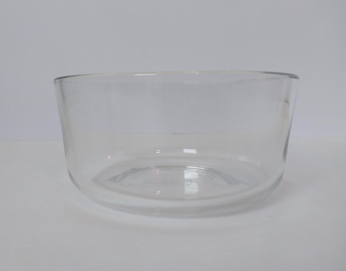 Vintage Pyrex Mixing Bowl Set: 3pc Blue-Green & Clear Glass, USA Made, view 4