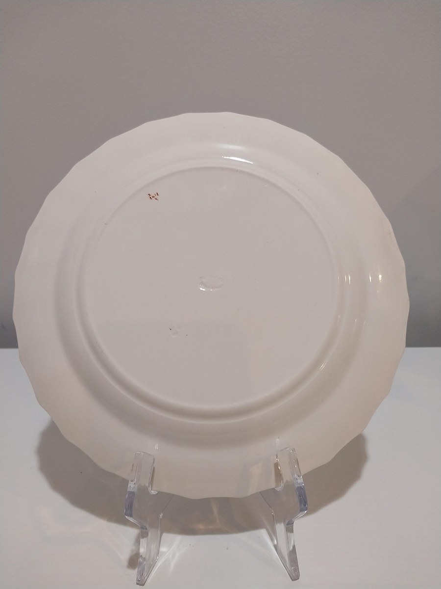 Antique Copeland Spode Plate: Red Roses Floral, 1907 England, view 3