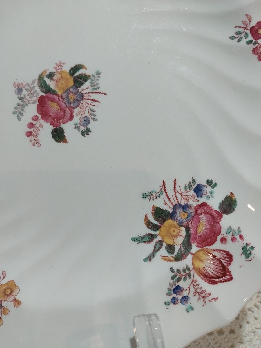Antique Copeland Spode Plate: Red Roses Floral, 1907 England, view 5