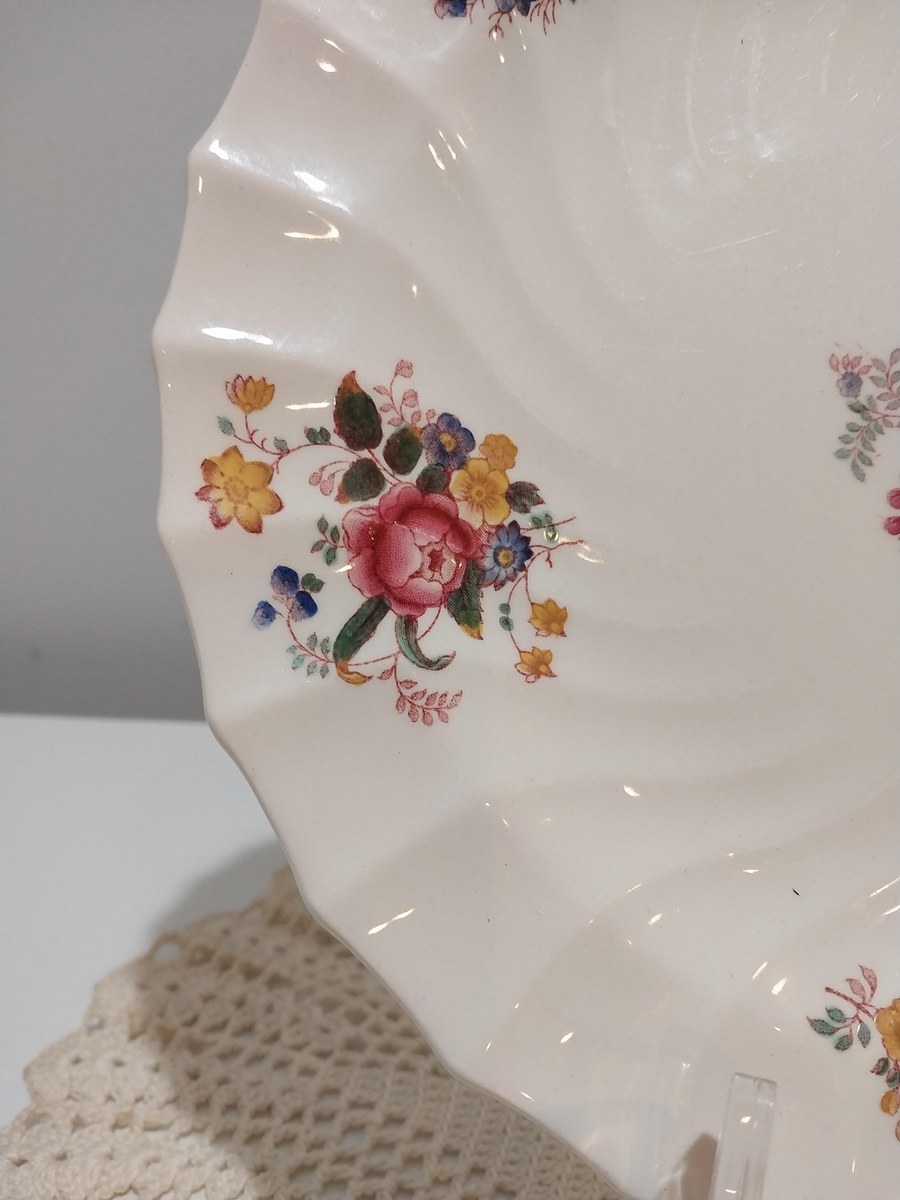 Antique Copeland Spode Plate: Red Roses Floral, 1907 England, view 6