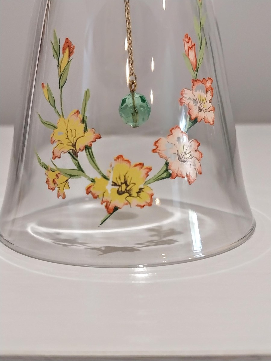 Vintage Avon Crystal Bell: 1980s Floral Motif, 24% Lead Crystal, view 3