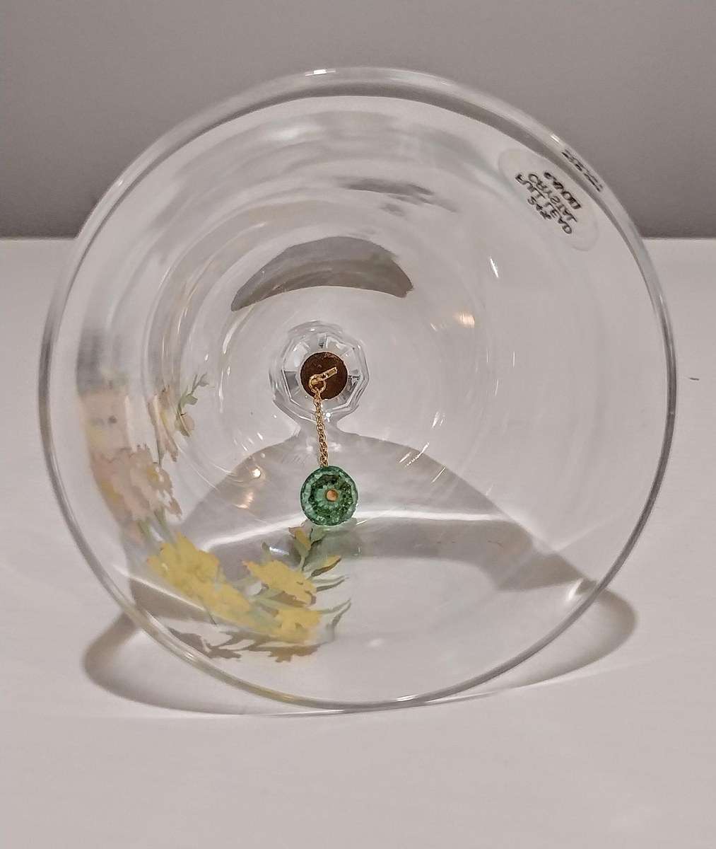 Vintage Avon Crystal Bell: 1980s Floral Motif, 24% Lead Crystal, view 4