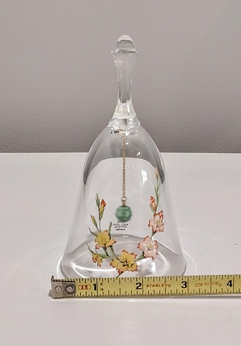 Vintage Avon Crystal Bell: 1980s Floral Motif, 24% Lead Crystal, view 7