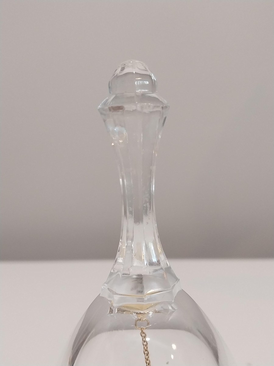 Vintage Avon Crystal Bell: 1980s Floral Motif, 24% Lead Crystal, view 8