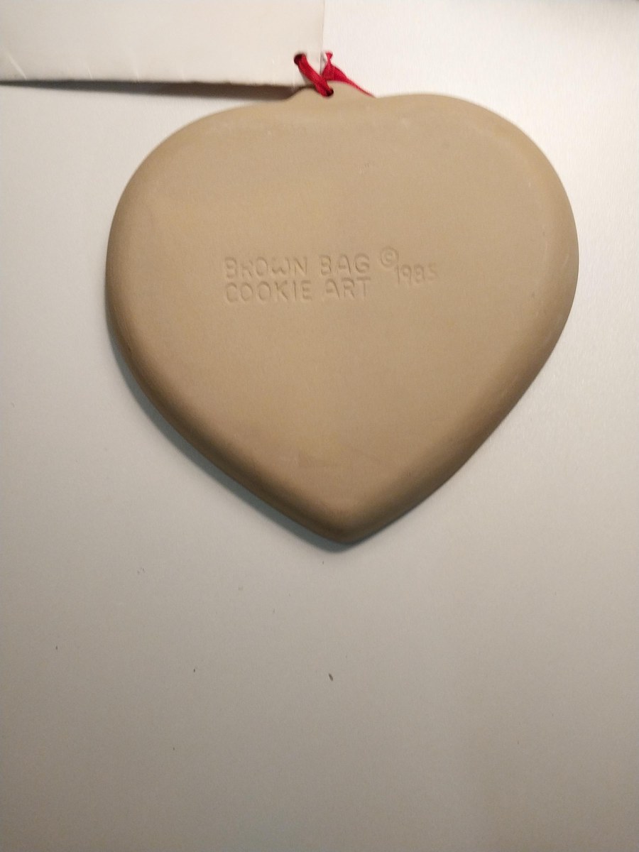 Vintage Brown Bag Cookie Molds Set: Santa & Love Birds - Stoneware with Recipe Booklets, view 3