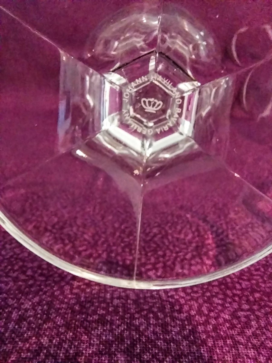 Vintage 1960s Haviland Sweetheart Rose Crystal Glasses Set of 2 – Bavaria, Platinum Rim, view 6