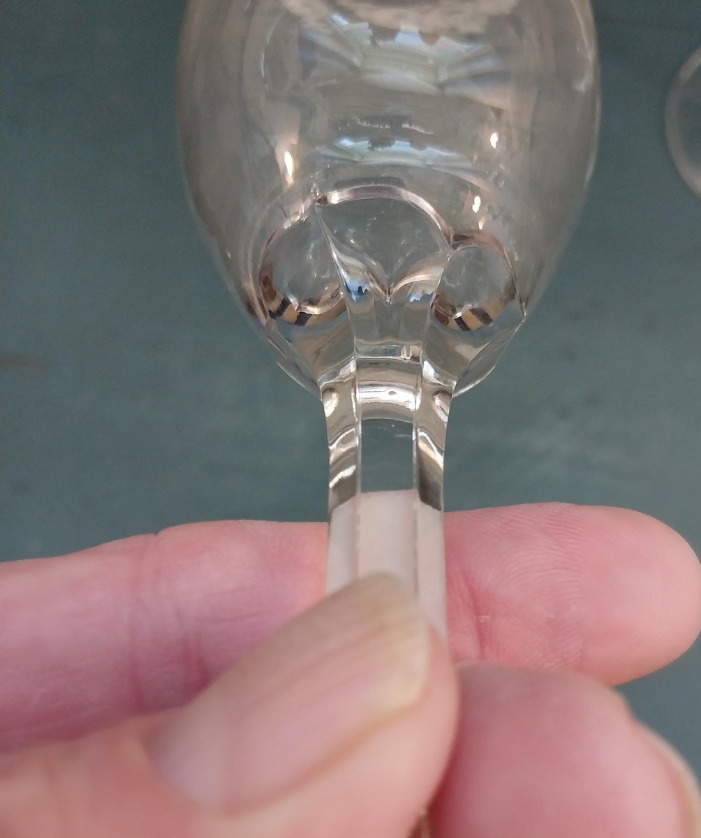 Vintage 1960s Haviland Sweetheart Rose Crystal Glasses Set of 2 – Bavaria, Platinum Rim, view 7