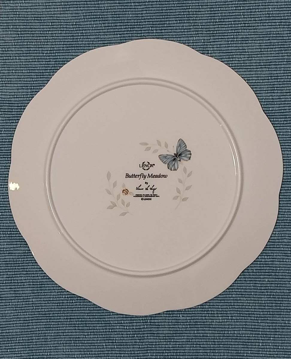 Lenox Butterfly Meadow Butter Dish: Louise Le Luyer Porcelain, Mint, view 7