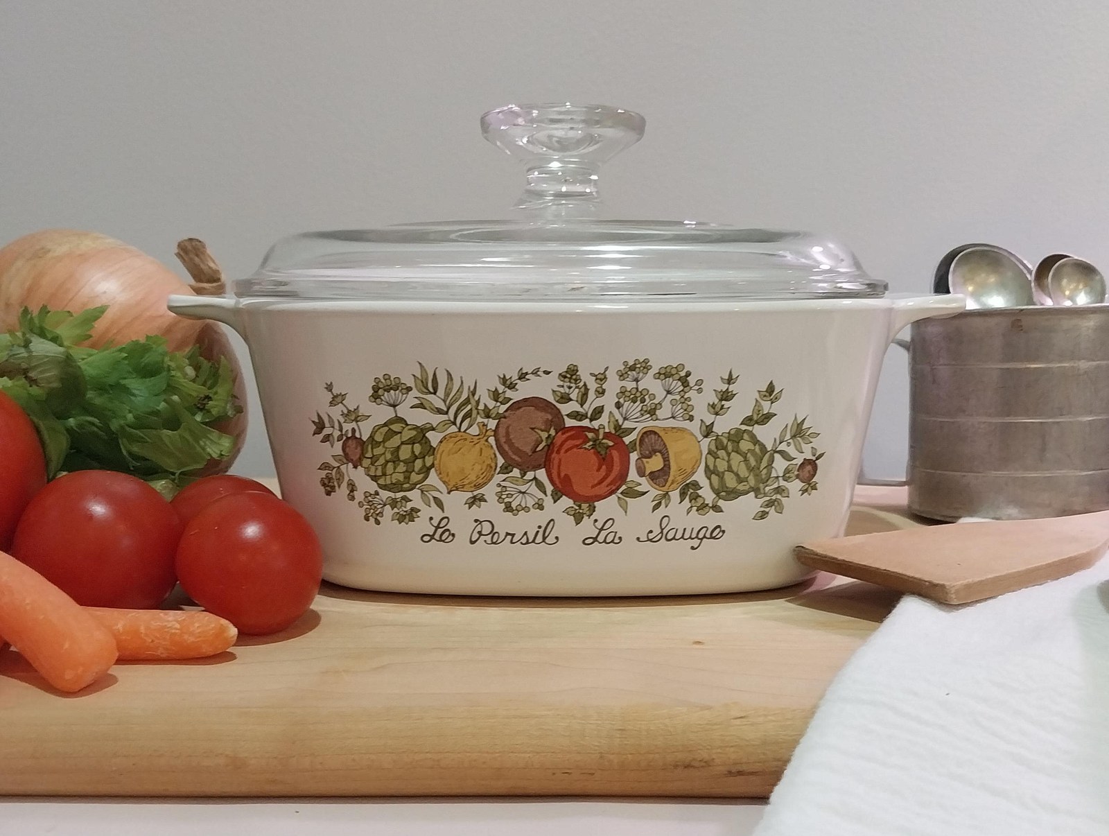 Vintage Corning Ware Spice of Life Casserole: 1.5 Qt Le Persil La Sauge