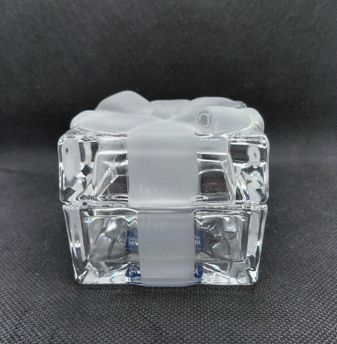 Vintage Mikasa Crystal Gift Box: Frosted Bow Lid, Celebrations Collection, view 3