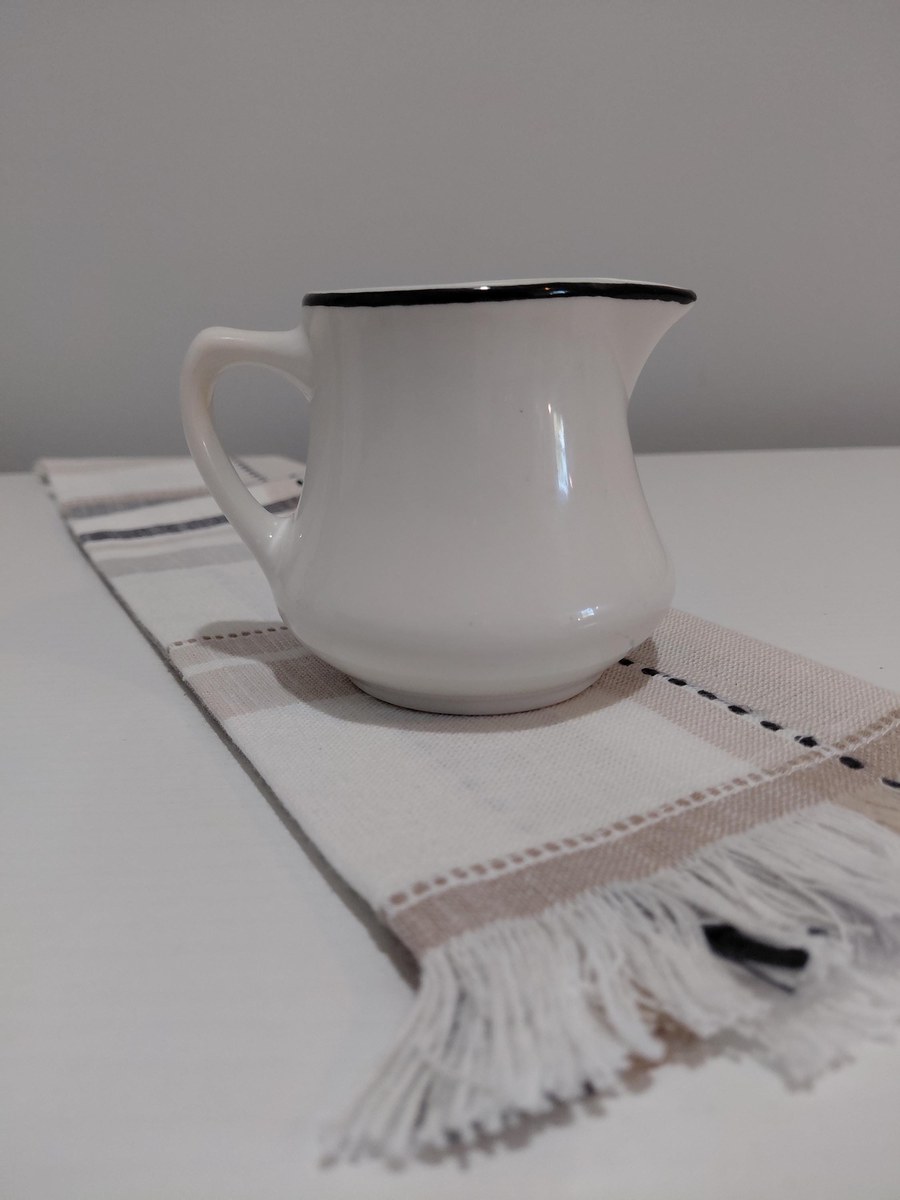 Vintage Homer Laughlin Creamer: Mid-Century White Ironstone Pitcher, view 2