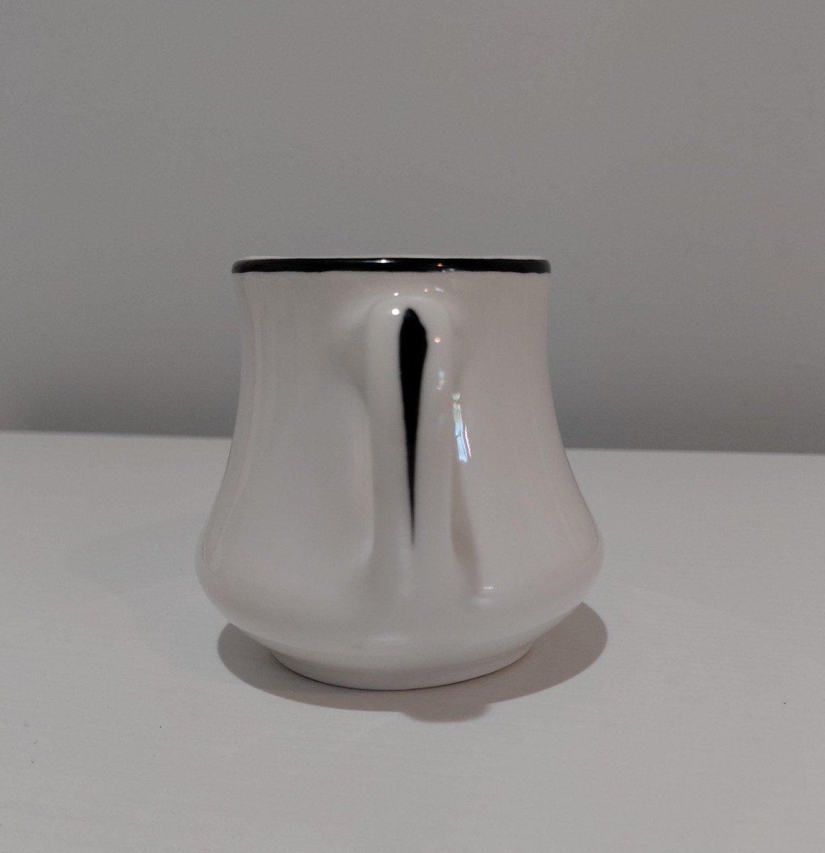 Vintage Homer Laughlin Creamer: Mid-Century White Ironstone Pitcher, view 3