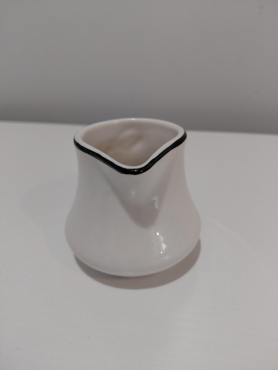 Vintage Homer Laughlin Creamer: Mid-Century White Ironstone Pitcher, view 4