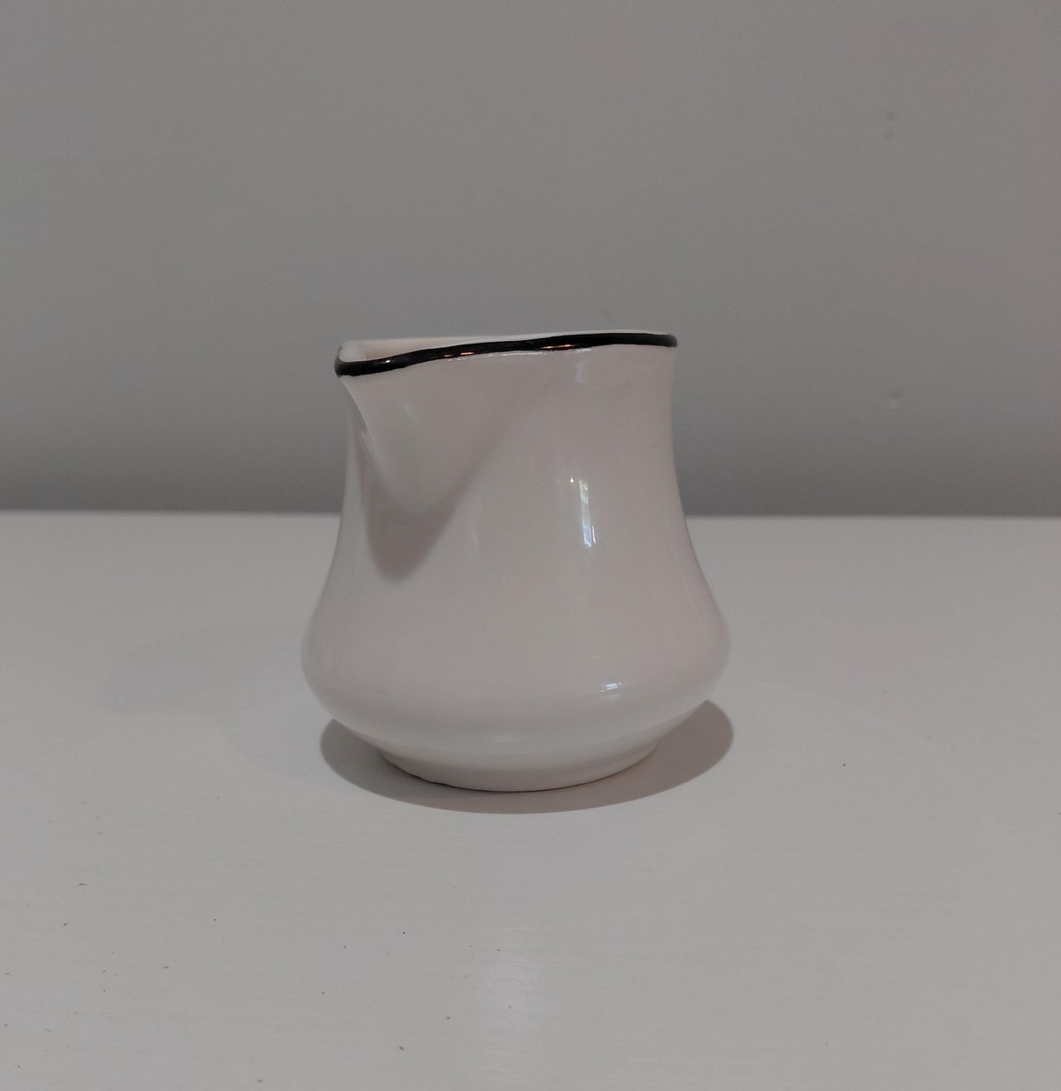 Vintage Homer Laughlin Creamer: Mid-Century White Ironstone Pitcher, view 5