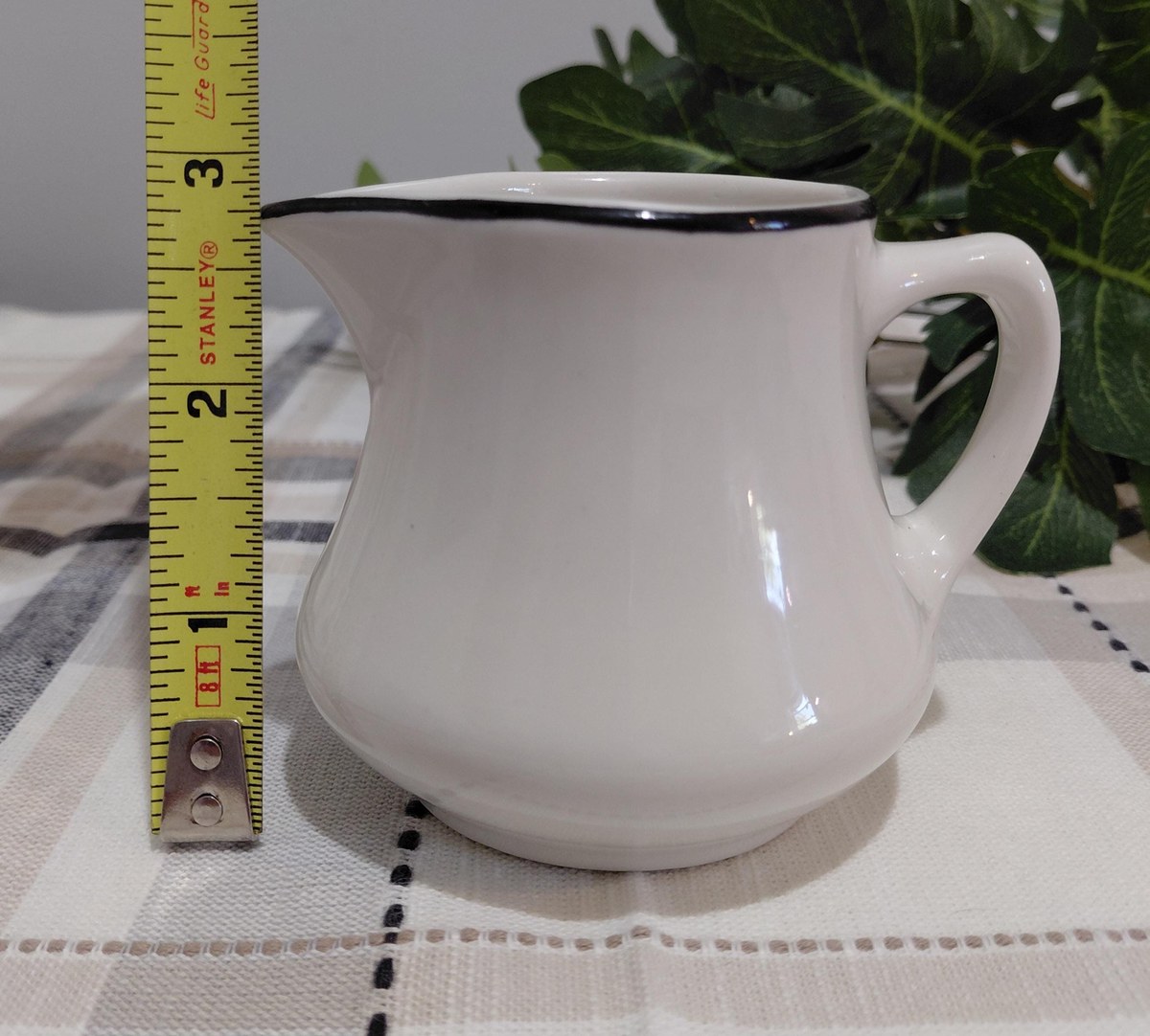 Vintage Homer Laughlin Creamer: Mid-Century White Ironstone Pitcher, view 8