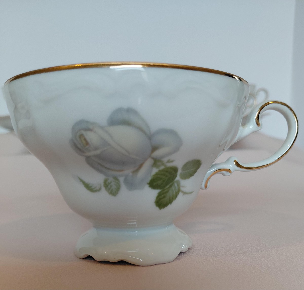 Vintage Johann Haviland White Rose Tea Set - cups and saucers - Set of 6, view 5