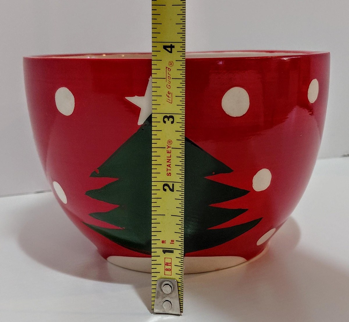 Handpainted Christmas Nesting Bowls: Red Polka Dot Tree, Set of 3, view 11