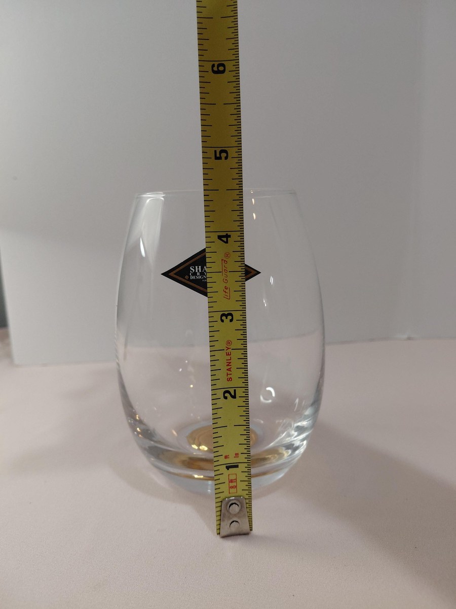 Shannon Crystal Stemless Wine Glasses with Gold Base (Set of 2), view 13
