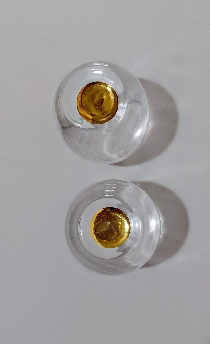 Shannon Crystal Stemless Wine Glasses with Gold Base (Set of 2), view 15