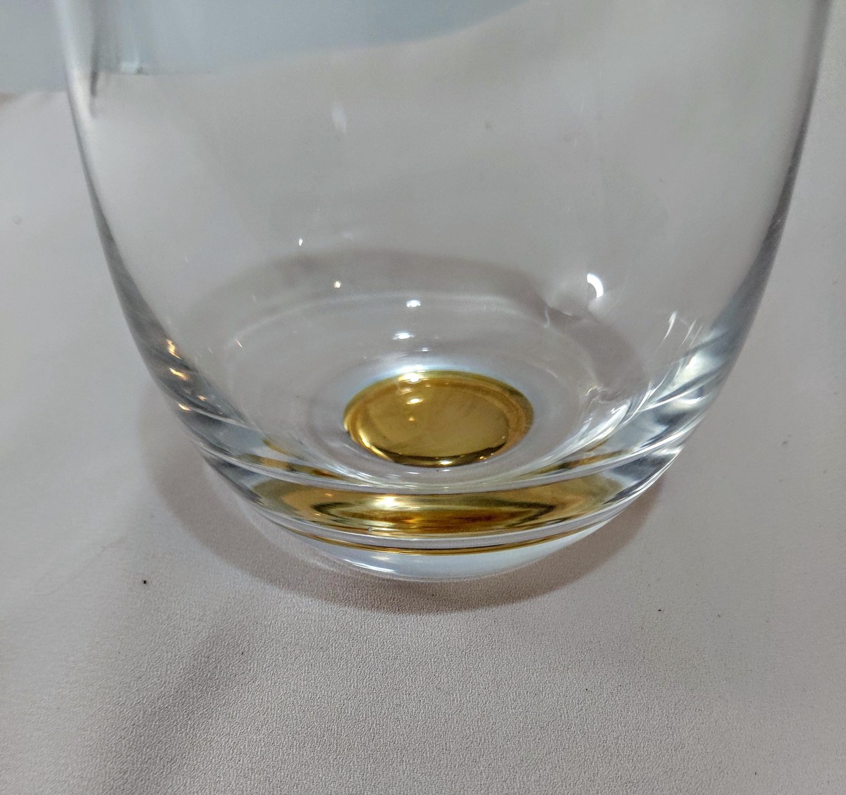 Shannon Crystal Stemless Wine Glasses with Gold Base (Set of 2), view 7