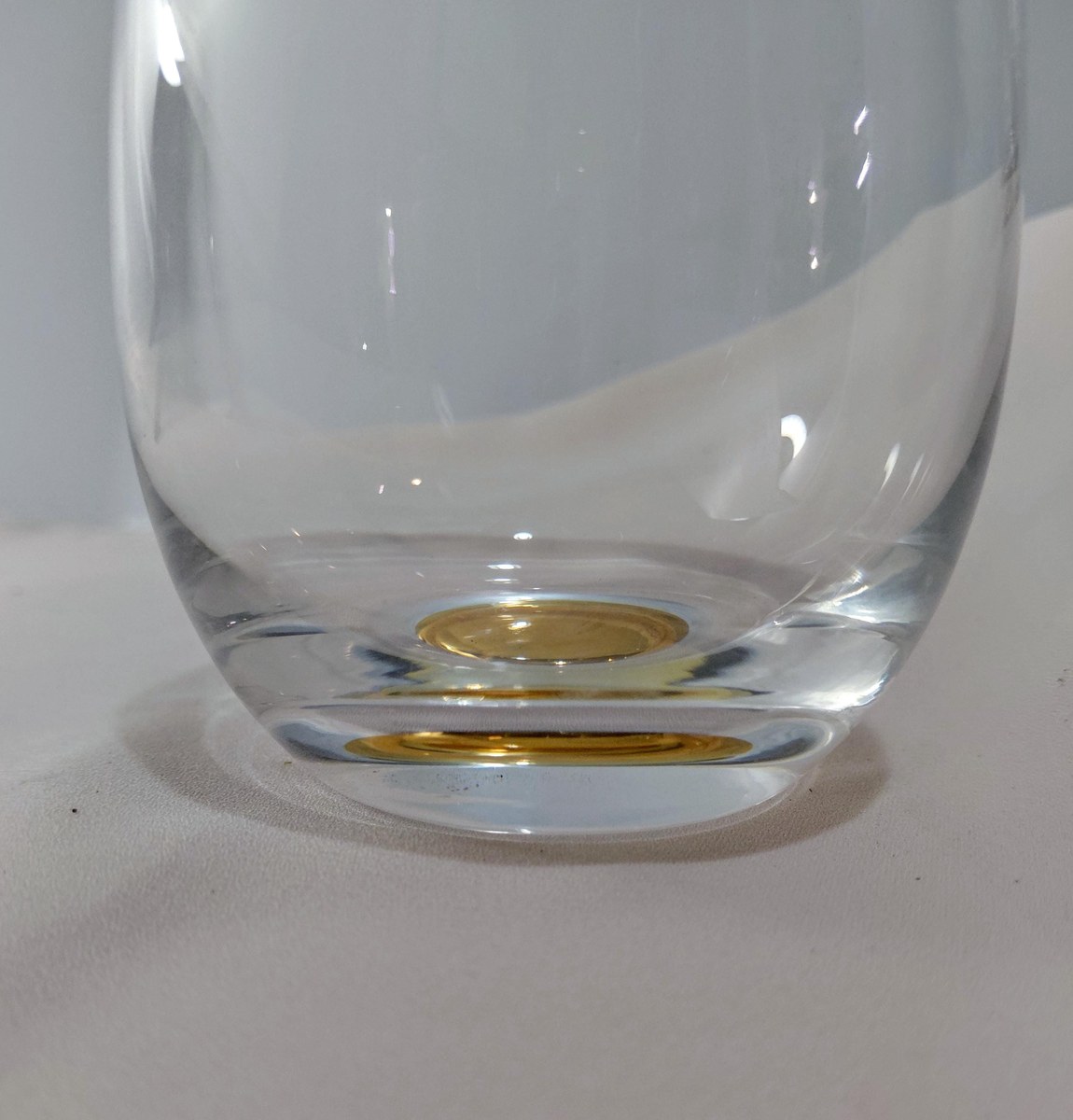 Shannon Crystal Stemless Wine Glasses with Gold Base (Set of 2), view 8