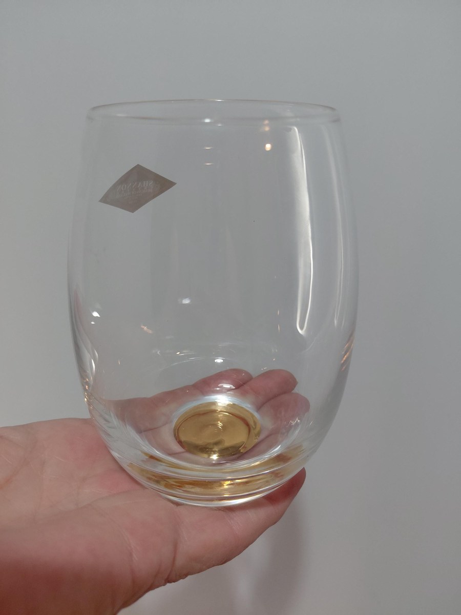 Shannon Crystal Stemless Wine Glasses with Gold Base (Set of 2), view 9