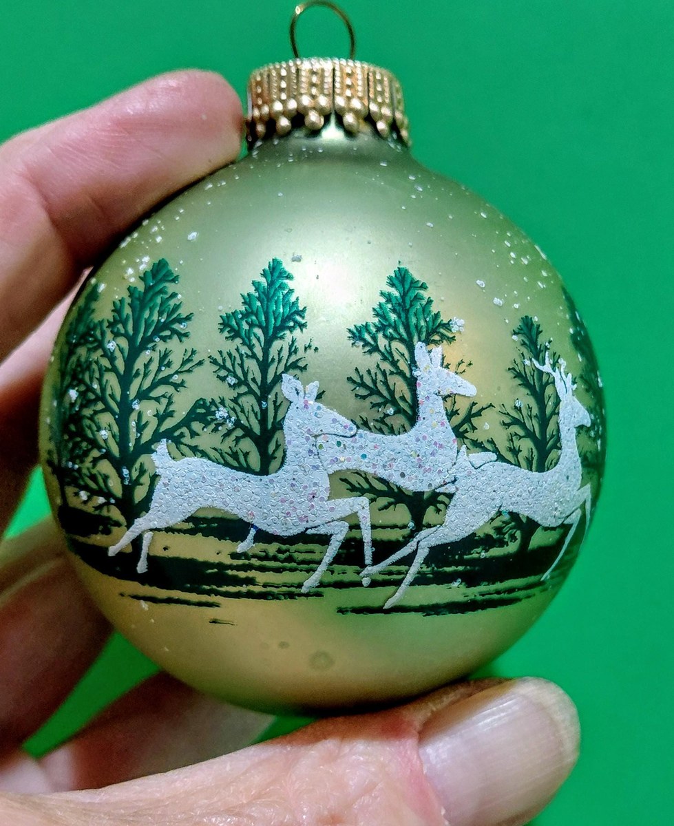 Vintage Krebs Glass Christmas Ornaments, 1970s Nature's Blessings Set, view 12