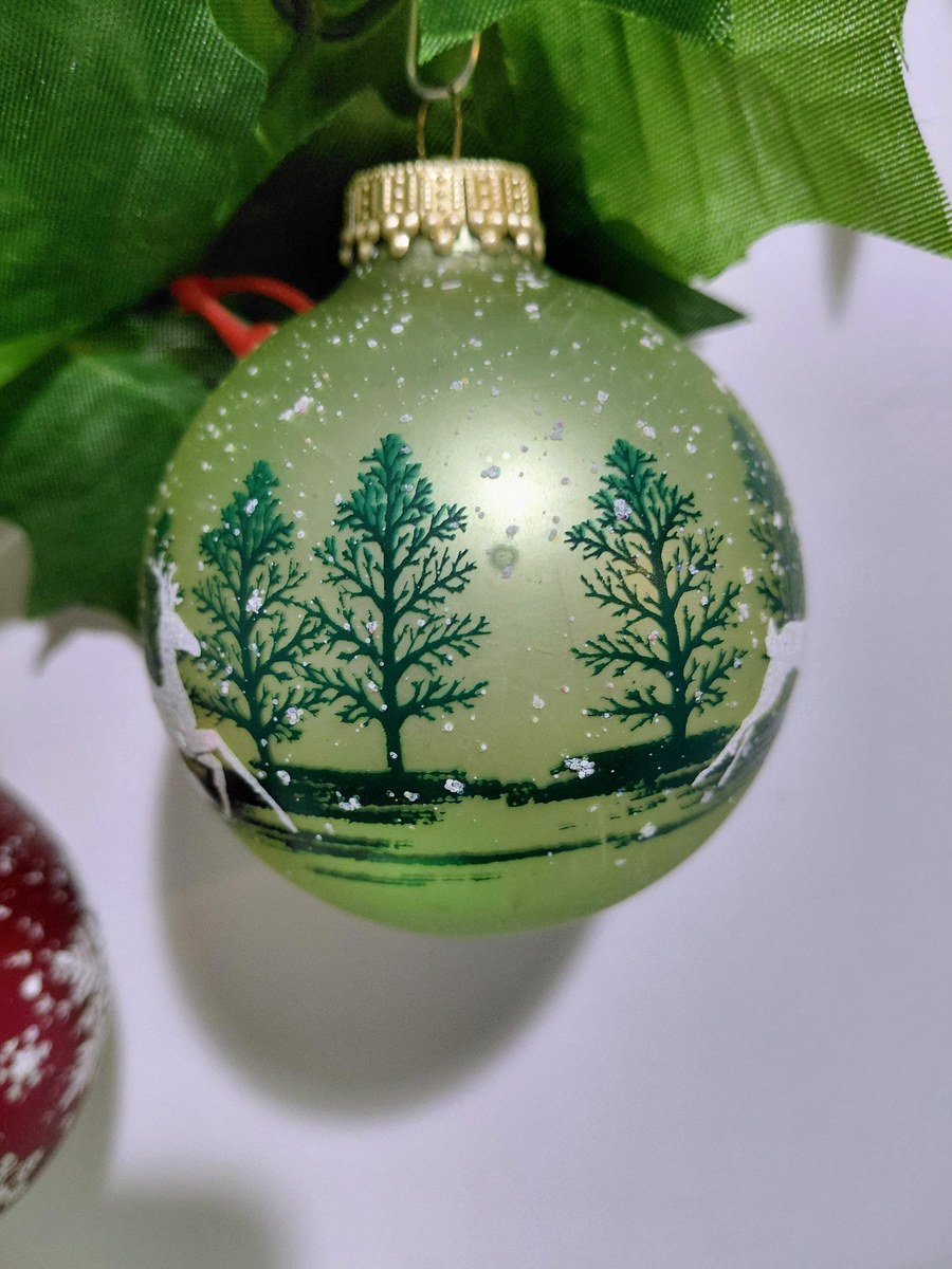 Vintage Krebs Glass Christmas Ornaments, 1970s Nature's Blessings Set, view 13