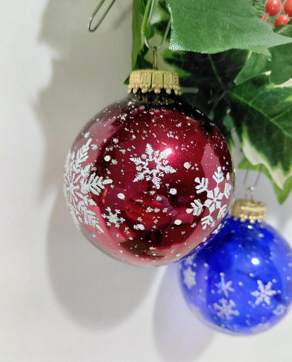 Vintage Krebs Glass Christmas Ornaments, 1970s Nature's Blessings Set, view 15