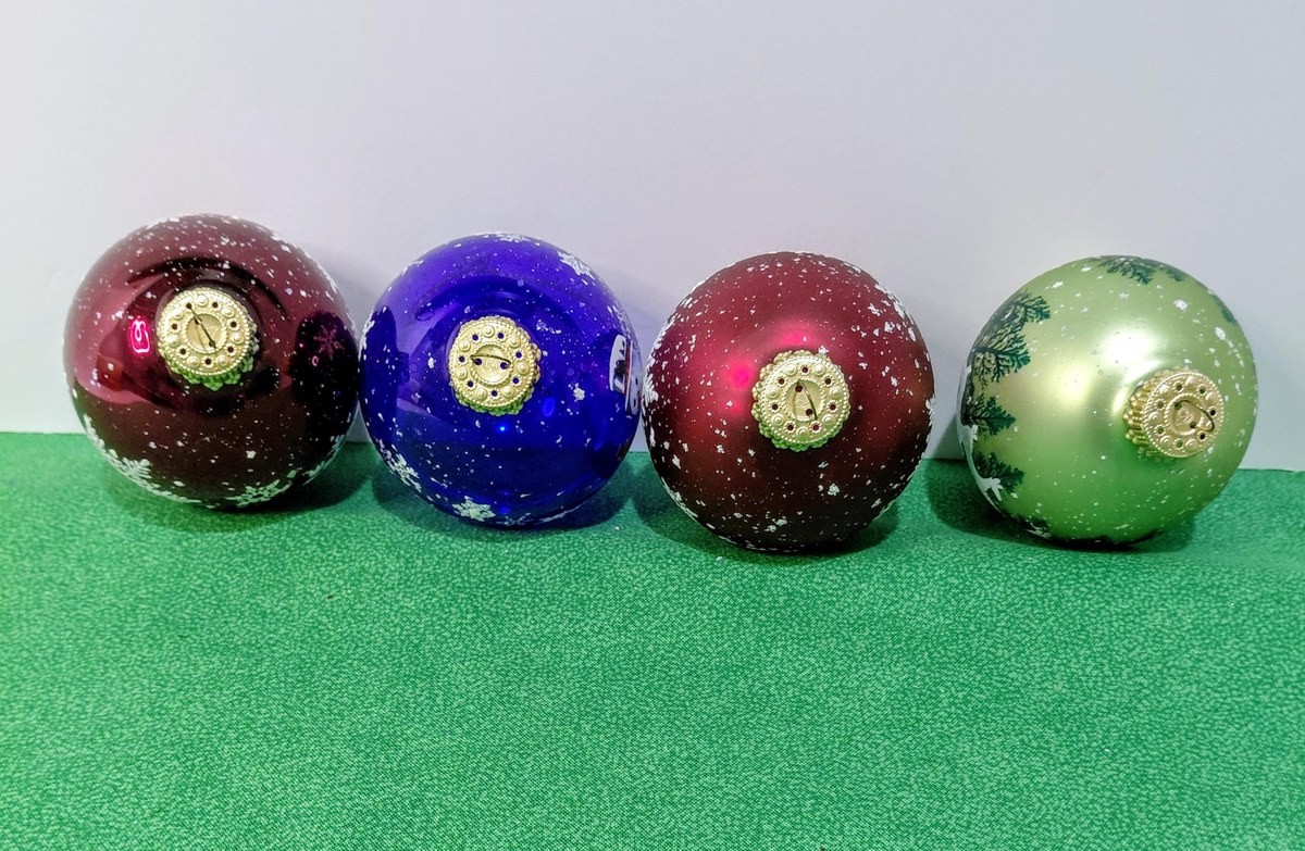Vintage Krebs Glass Christmas Ornaments, 1970s Nature's Blessings Set, view 18