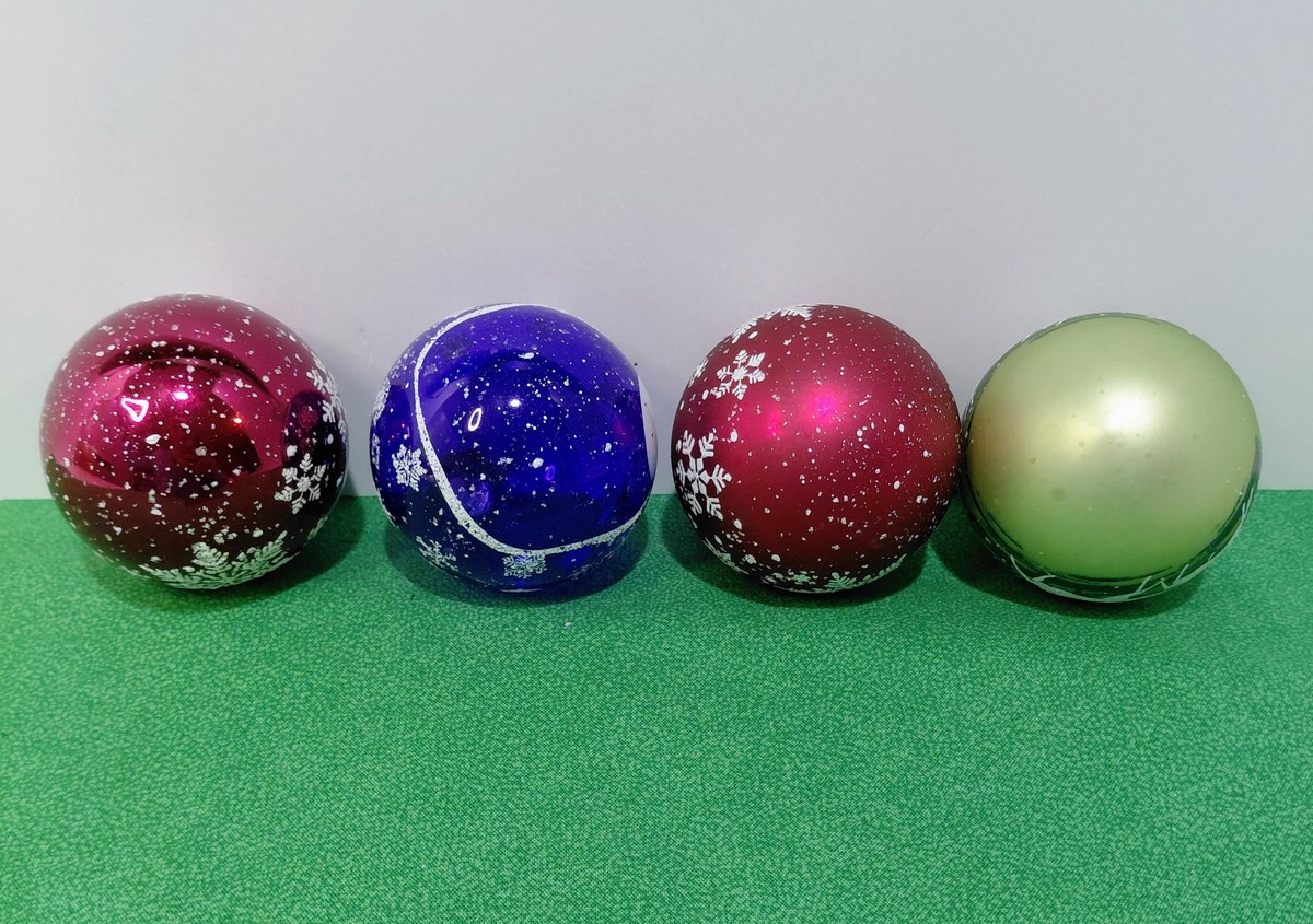 Vintage Krebs Glass Christmas Ornaments, 1970s Nature's Blessings Set, view 19