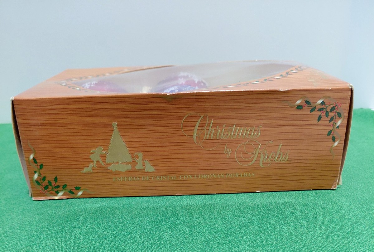 Vintage Krebs Glass Christmas Ornaments, 1970s Nature's Blessings Set, view 5