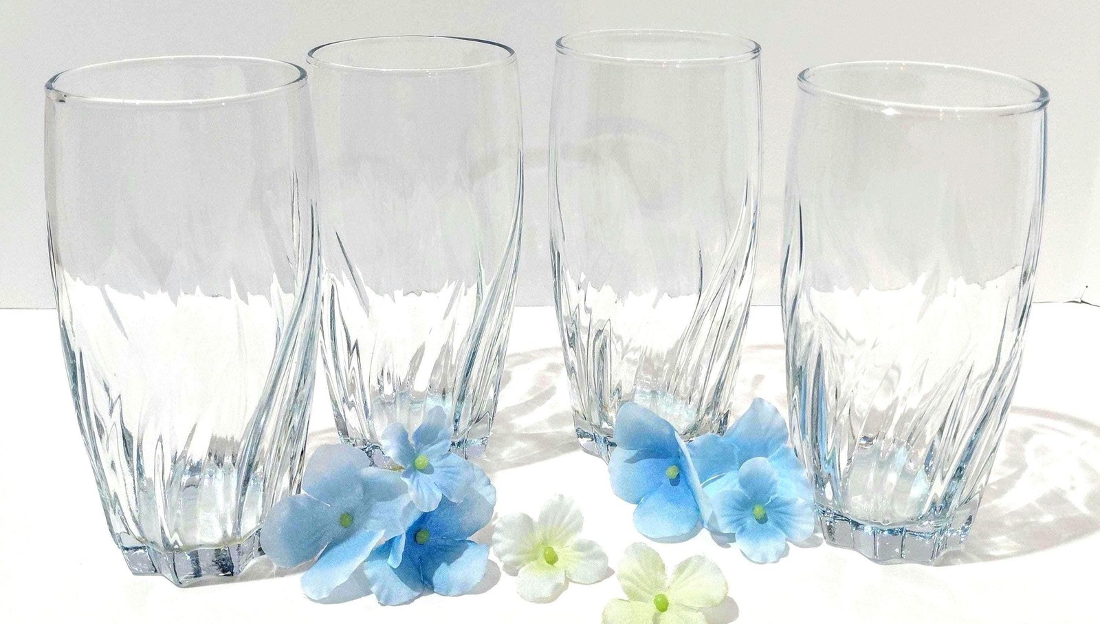 Anchor Hocking Central Park Blue Highball Glasses Set